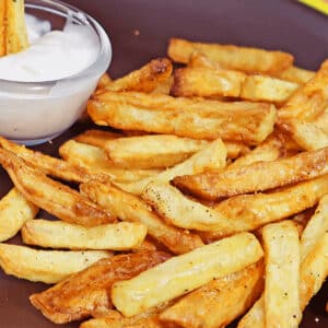 air fryer frozen french fries featured