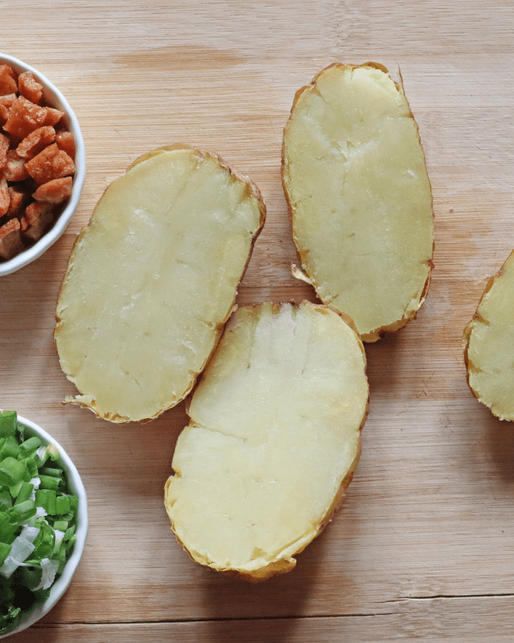cut potatoes in half