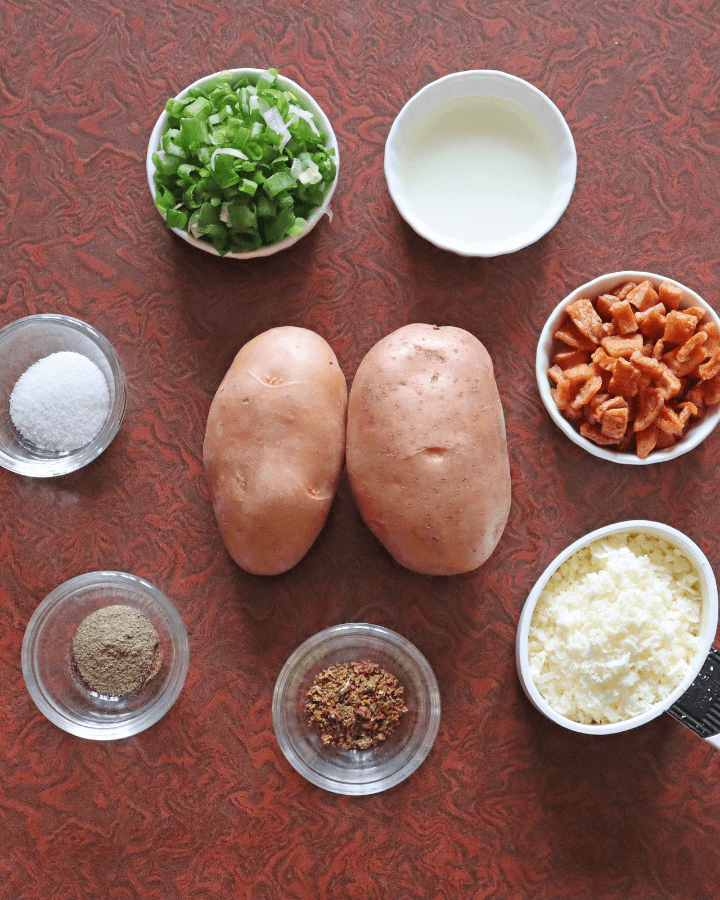 air fryer loaded baked potatoes ingredients 