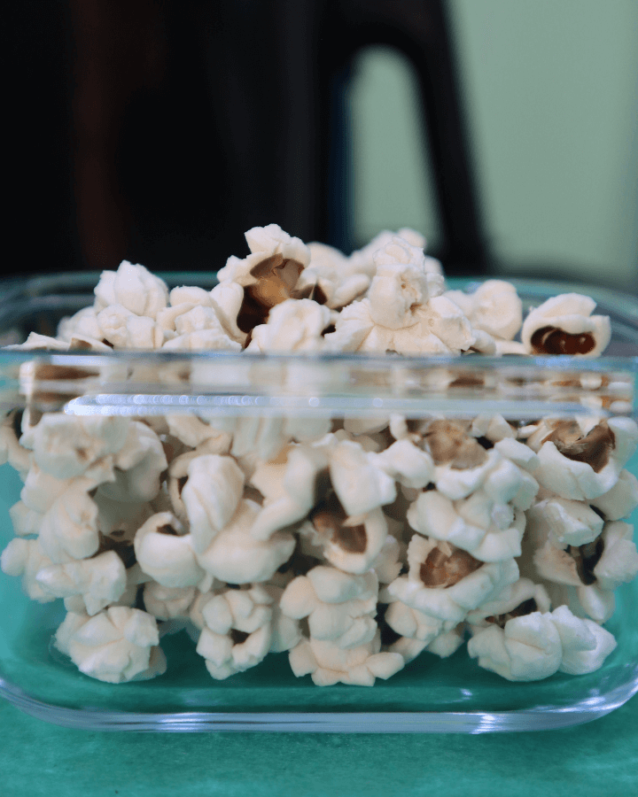 air fryer popcorn in a bowl