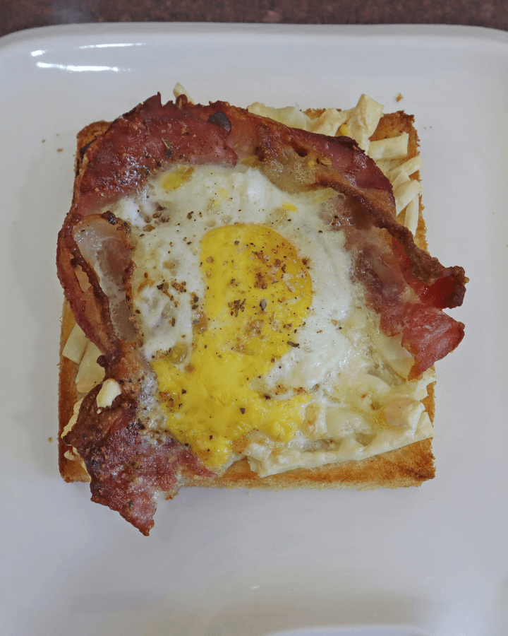 Air fryer bacon and eggs