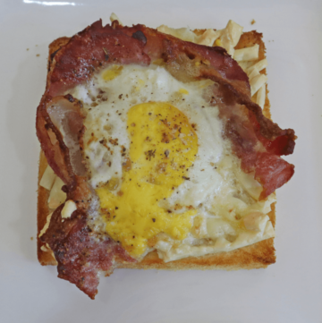 Air fryer bacon and eggs