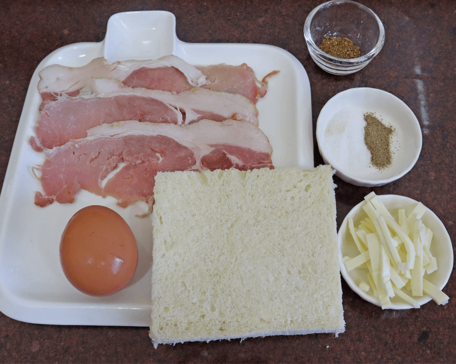air fryer bacon and eggs ingredients