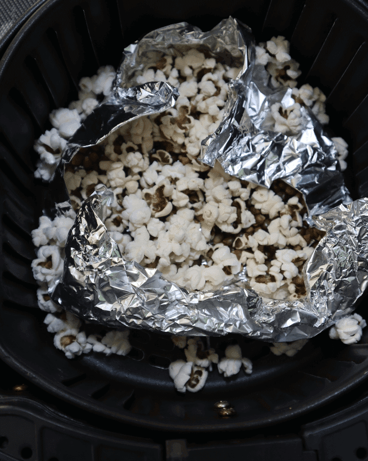 cooked popcorn in air fryer