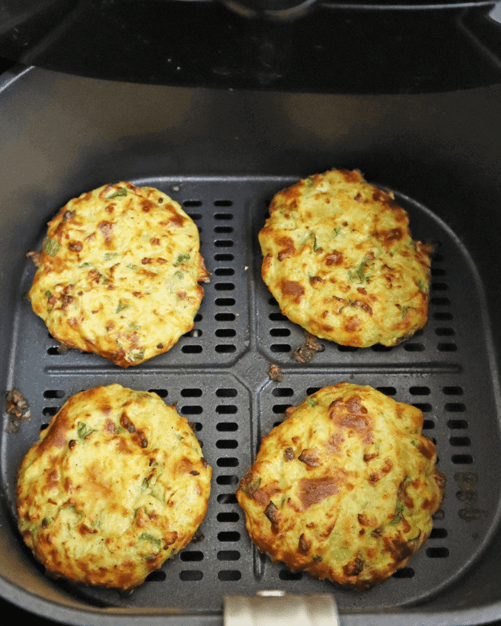 cooked potato pancakes in air fryer 