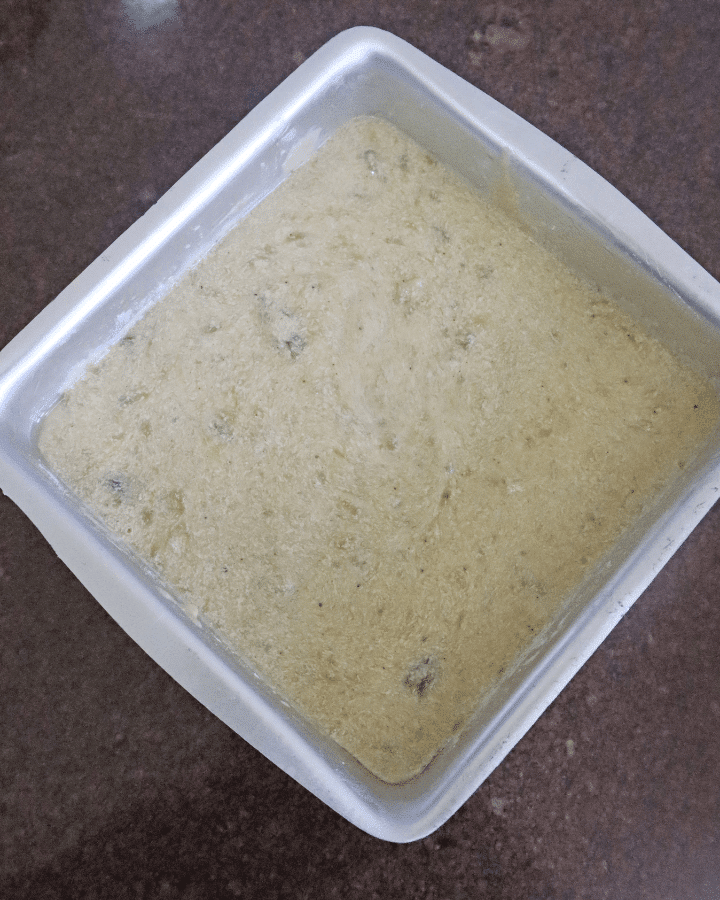 pour batter into oven-proof bowl