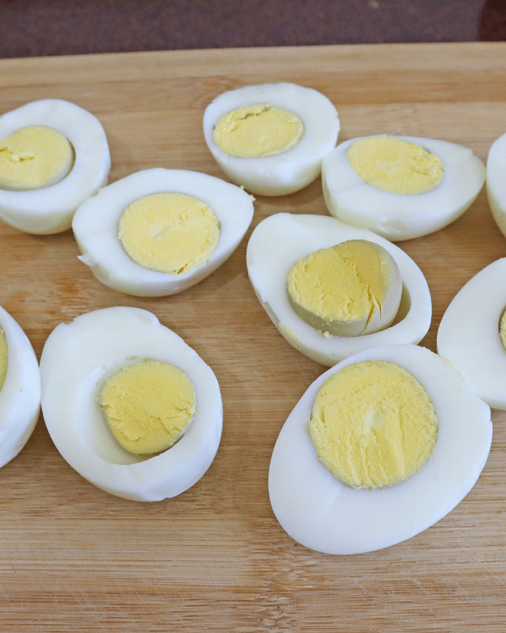 cut eggs in half lengthwise