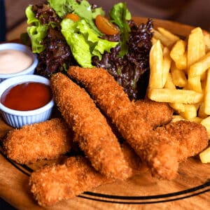 frozen chicken fries in air fryer featured