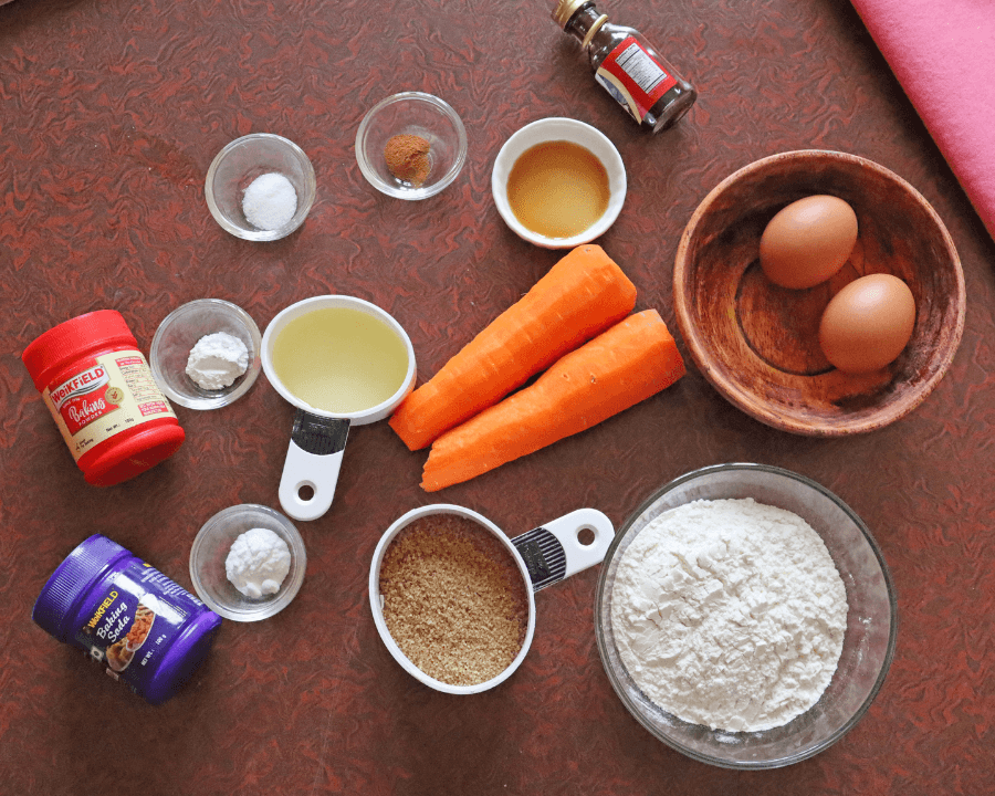 air fryer carrot muffins ingredients 