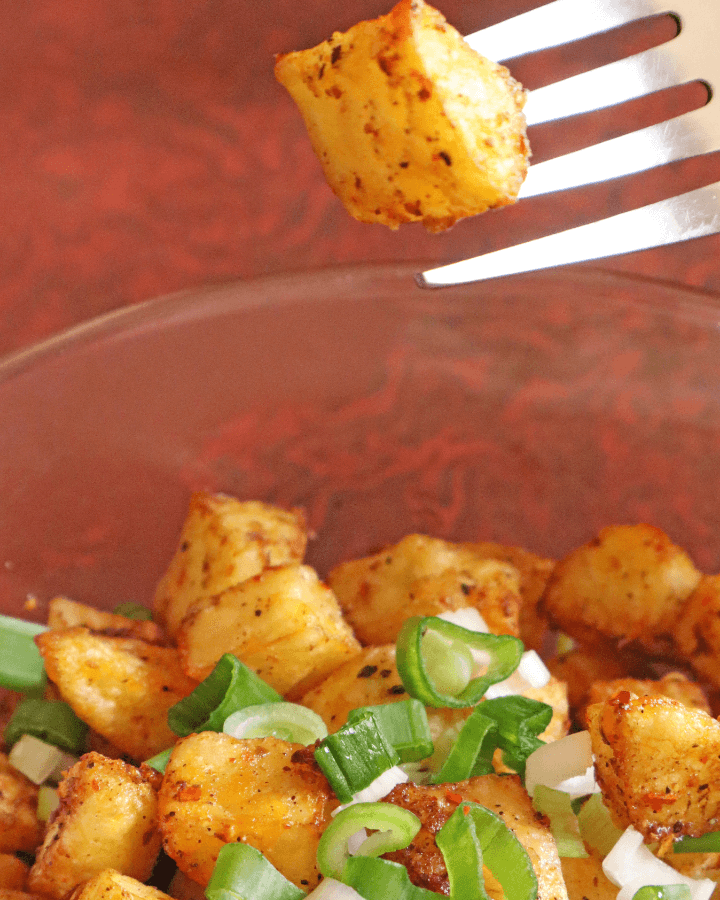 crispy diced potatoes in air fryer