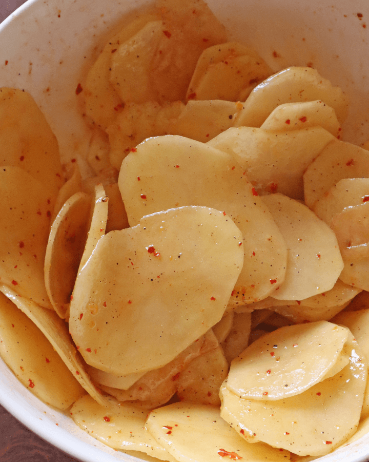 spicy air fryer potato chips