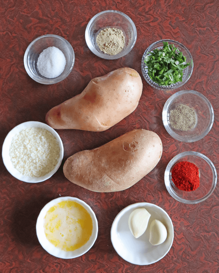 air fryer hasselback potatoes ingredients