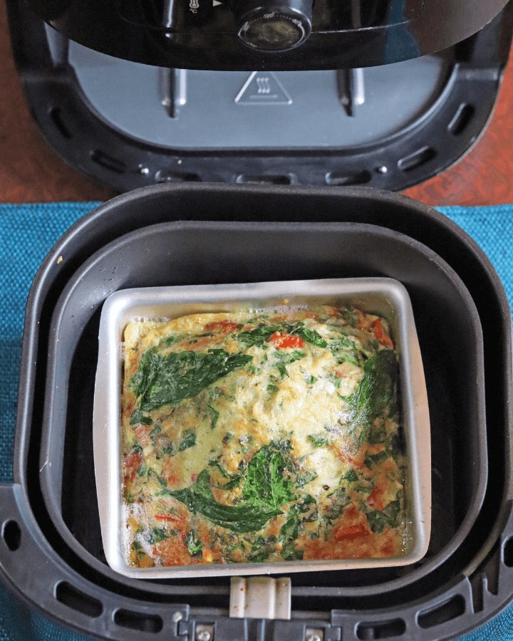 remove vegetable frittata from air fryer 