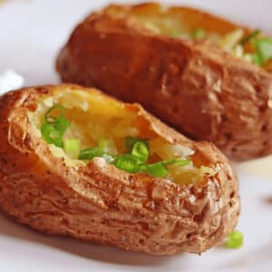air fryer baked potatoes featured