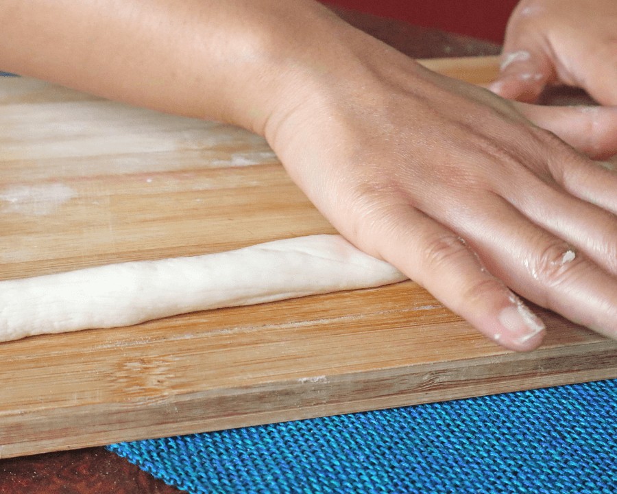 roll dough into rope shape