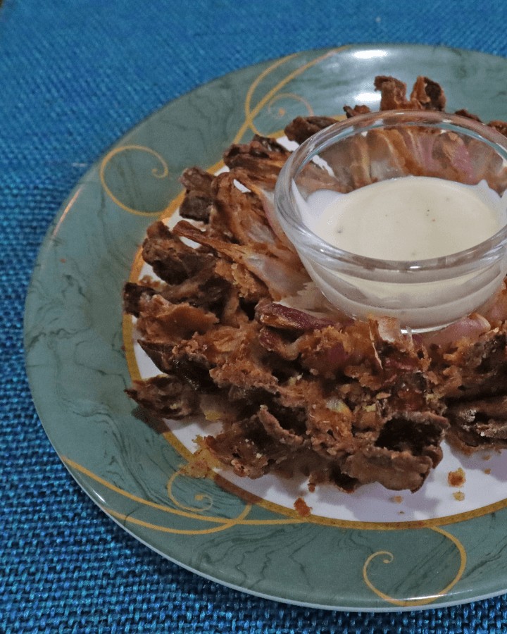 plate of blooming onions