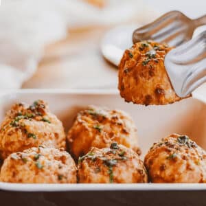 air fryer turkey meatballs featured